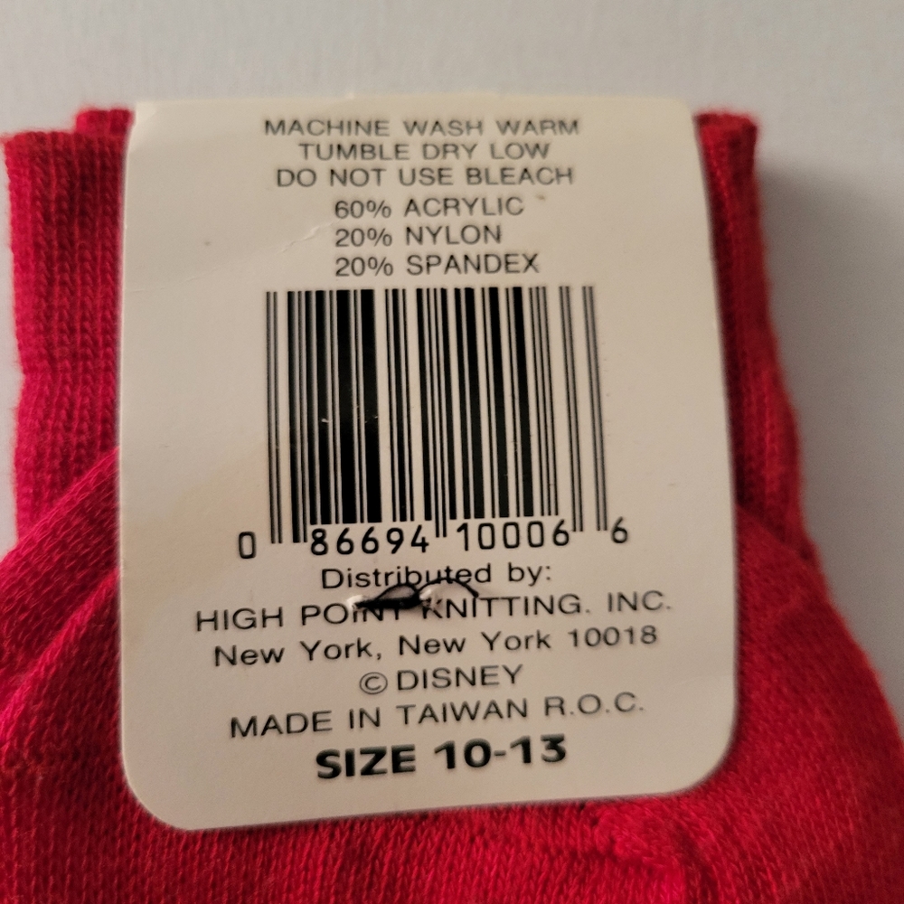 Vtg Nwt Mickey Mouse Sports Golf Theme Socks Red Mens 10-13 - Picture 3 of 4